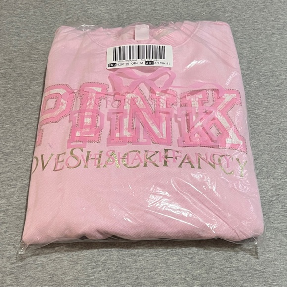 PINK X LOVESHACKFANCY OVERSIZED CREW SWEATSHIRT SIZE M - Picture 5 of 5
